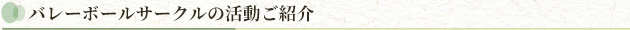 バレーボールサークルの活動ご紹介